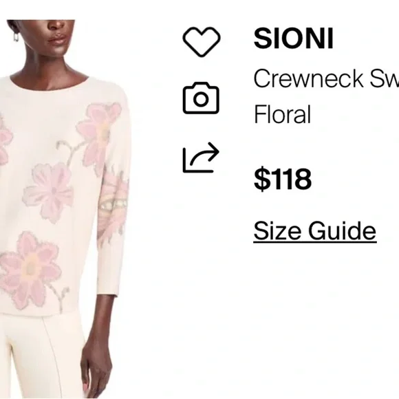 BNWT Sioni Crewneck Floral Sweater Medium $118 - Picture 6 of 12